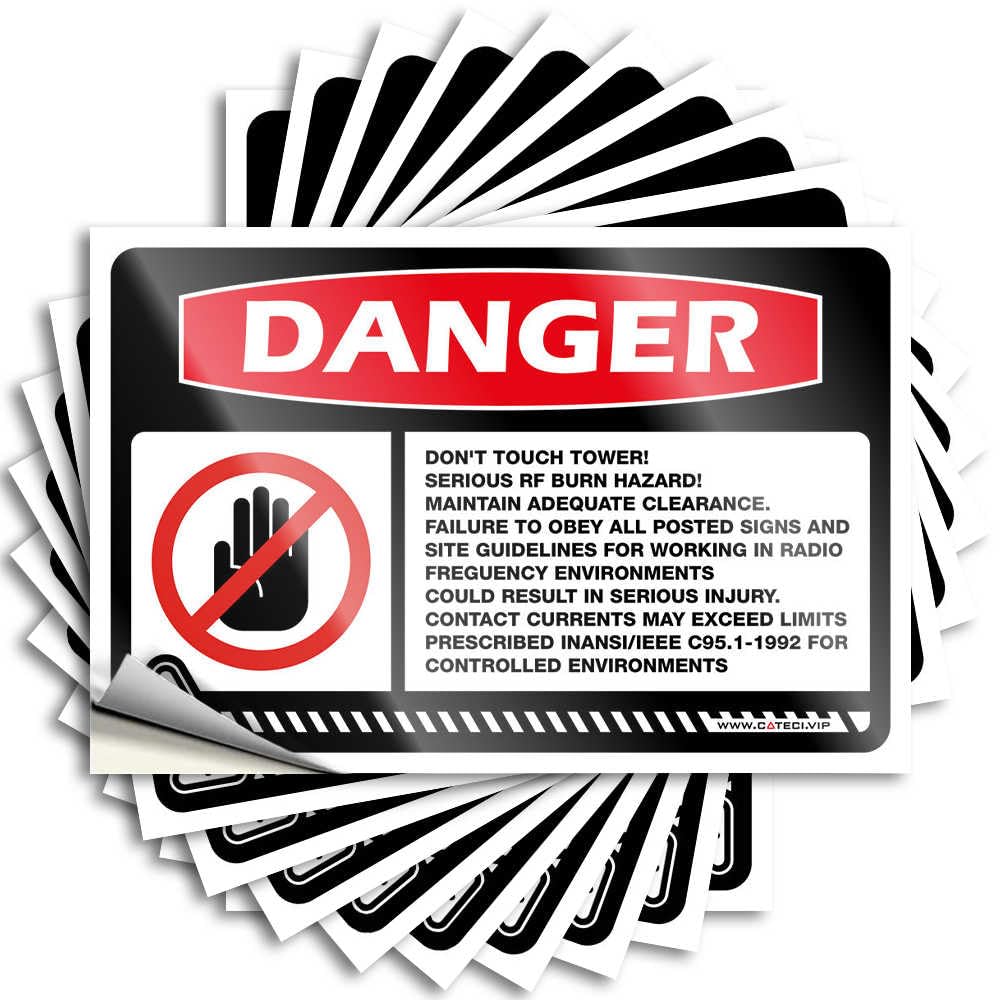 Fzfn Colour Quote Encouraging Vintage Bathroom Decor Waterproof - Danger Do Not Touch Tower Do Not Climb Wall Self Adhesive Decal For Water Use(8X12cm)