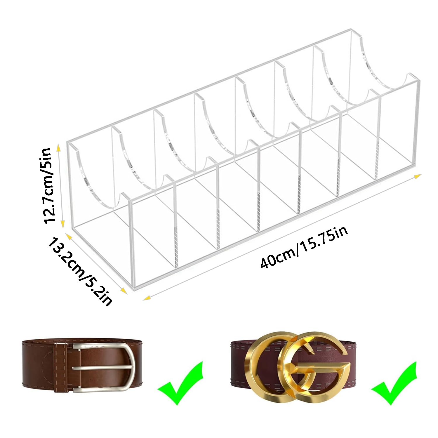 Organizador De Almacenamiento para Cinturón, Caja De Almacenamiento para Cinturón, Caja De Cinturón Transparente, con Compartimento, para Joyas, Relojes, Maquillaje, Cosméticos