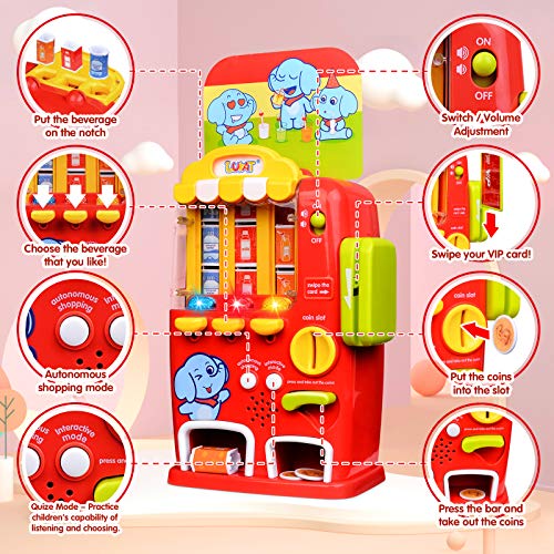 LUKAT Vending Machine Toddler Toys, Pretend Play Electronic Educational Toys for 2 3 4 5 Years Old Boys Girls, Toddler Interactive Learning Playset, Fine Motor Skill Toys for Kids Learning Toys Gift - Thumbnail 7