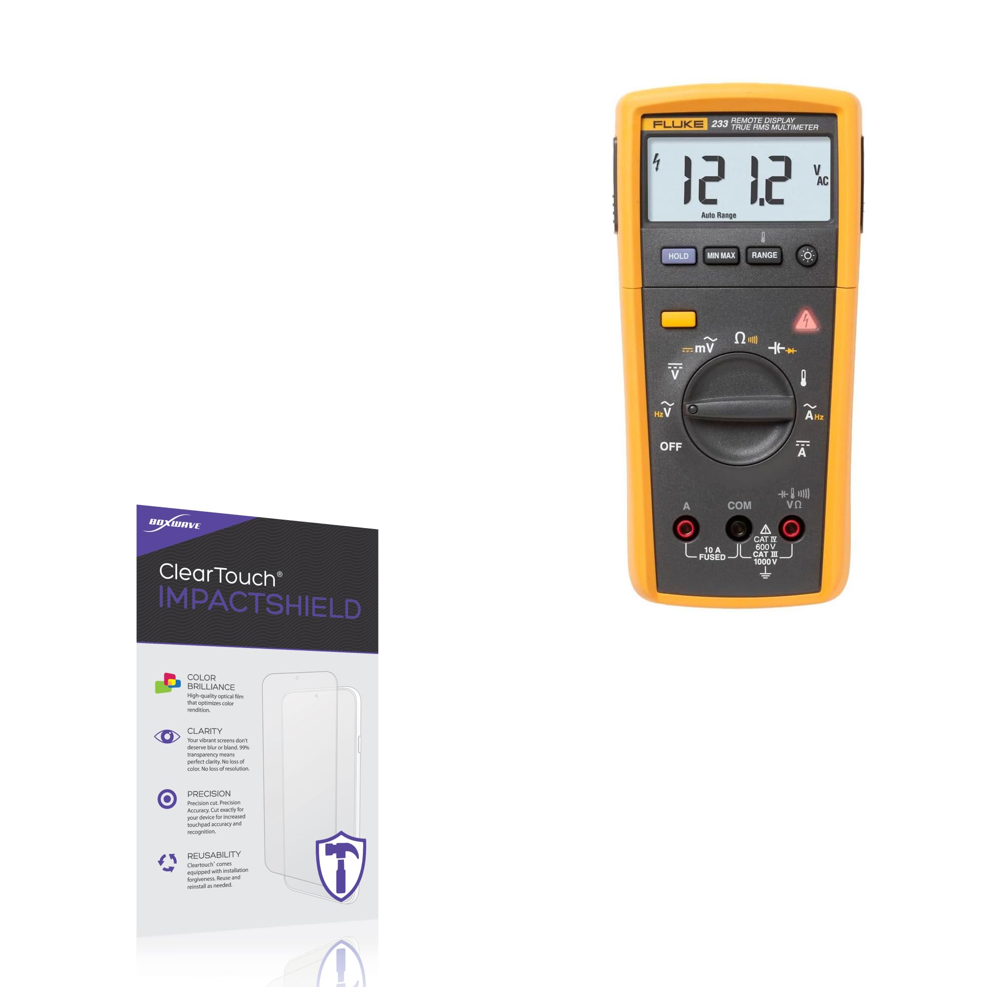 BoxWave Screen Protector Compatible with Fluke 233 - ClearTouch ImpactShield (2-Pack), Impenetrable Screen Protector Flexible Film