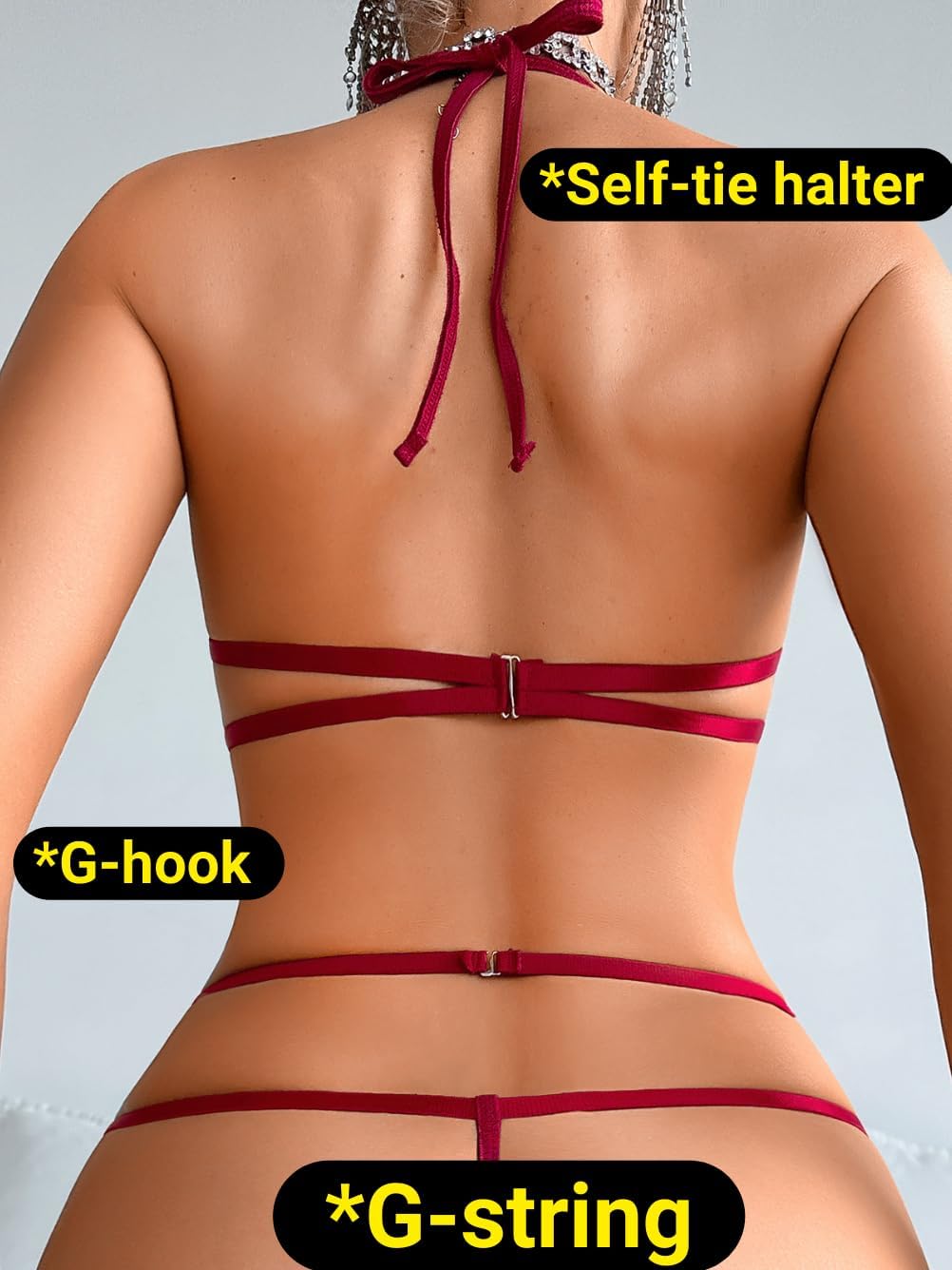 Kaei&Shi Womens Bow Lingerie Sets With Garter,Cutout Underwire Bodysuit Teddy