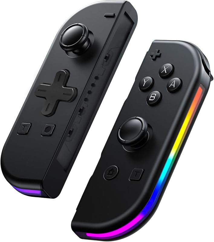 Pogriko Manette pour Switch, Manette Sans Fil avec LED/Double Vibration/Wake-Up/Axe gyroscopique/capture d'écran