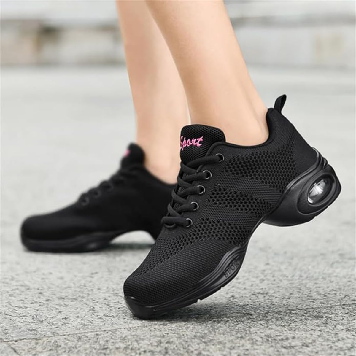 Hixingo Zapatillas de Deporte Jazz para Mujeres, Zapatos de Baile Antideslizantes Baile Sneaker Ligeros y Transpirables para Fitness y Entrenamiento de Danza