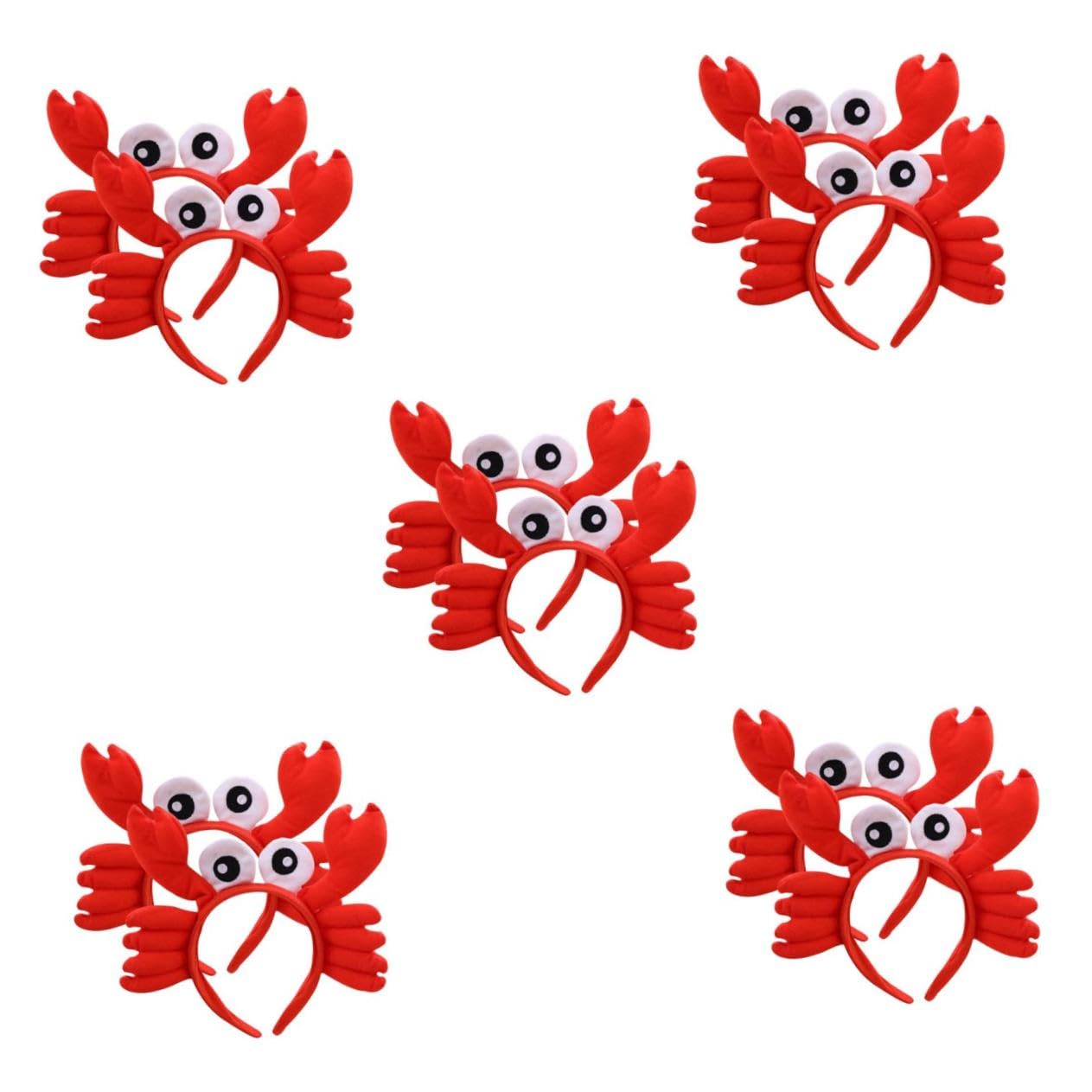 Zerodeko Diadema De Cangrejo Grande Para Niñas Accesorios De Cosplay Diademas Divertidas Para Fiestas Diseño Y Ligero Para Fotos Y Celebraciones 2 Piezas X 5