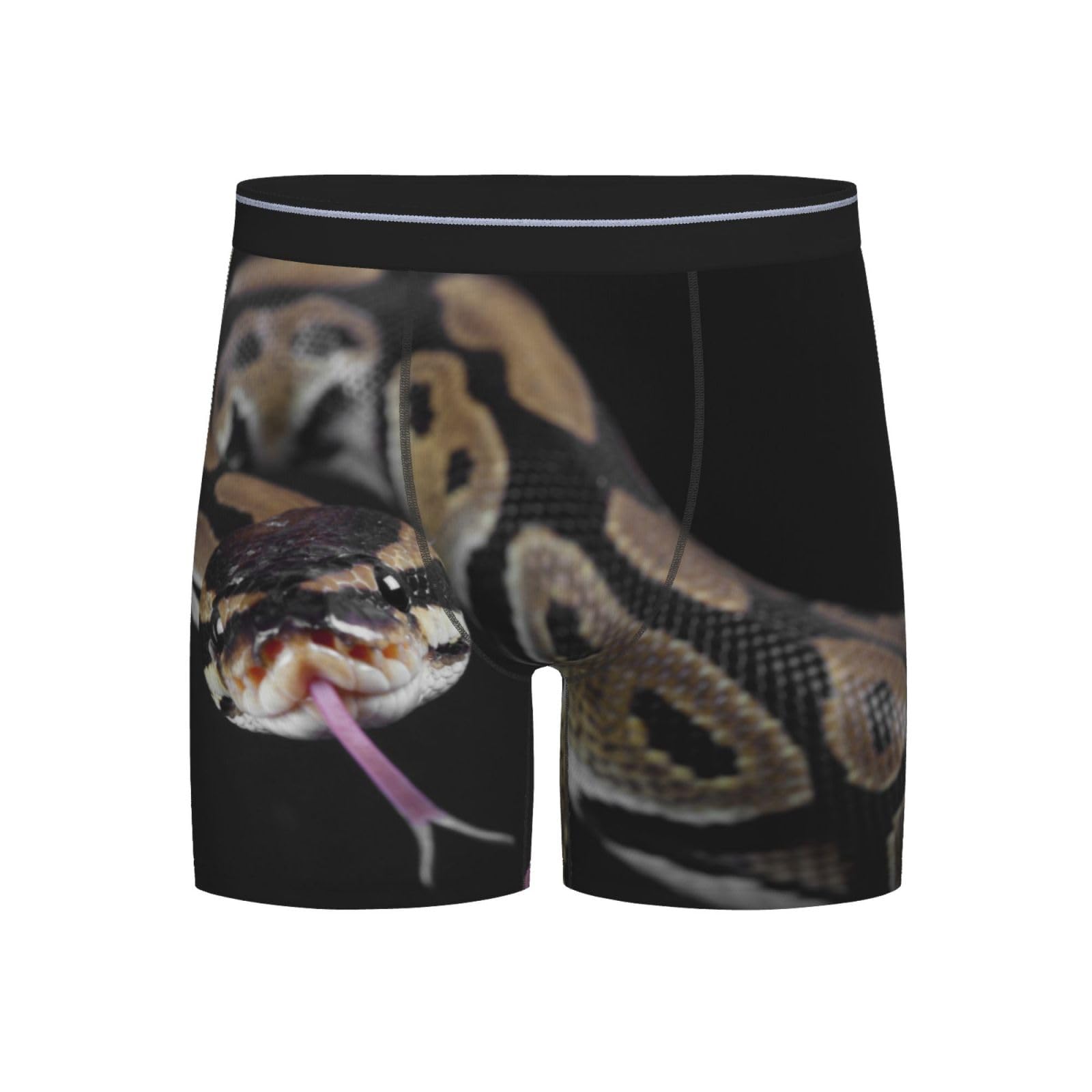 Poadnly Python Snake,Mens Boxer Briefs Novelty Underwear Soft Polyester Underpants,M