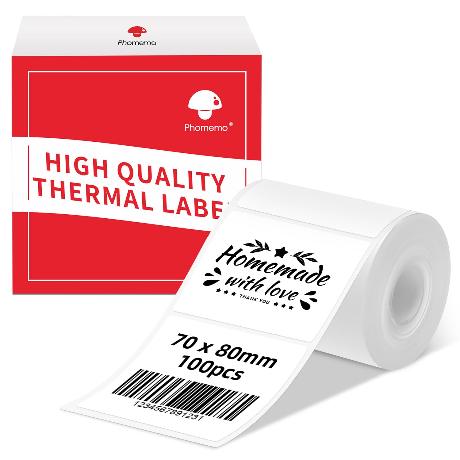 6 Rotoli Di Etichette Phomemo M120/M110, Carta Termica Per Etichette 1,97" X 3,15" (50 X 80 Mm) Per Stampanti Di Etichette Phomemo M120/M110/M200/M220, Etichetta Termica, Carta Termica Bianca - 4