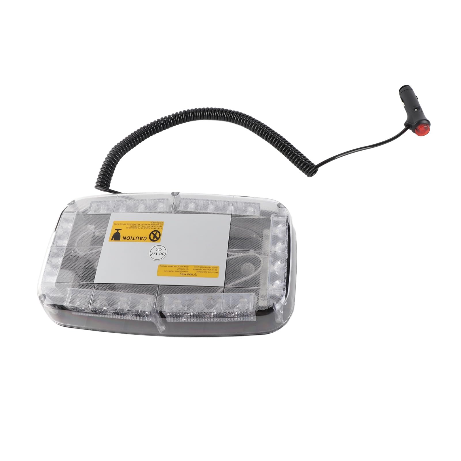 24 LED Emergency Strobe Police Warning Lights for Car Top Roof, 12V DC Flashing Caution Light with 7 Patterns, High Visibility in Sunlight and Water Resistant Design, Cigarette