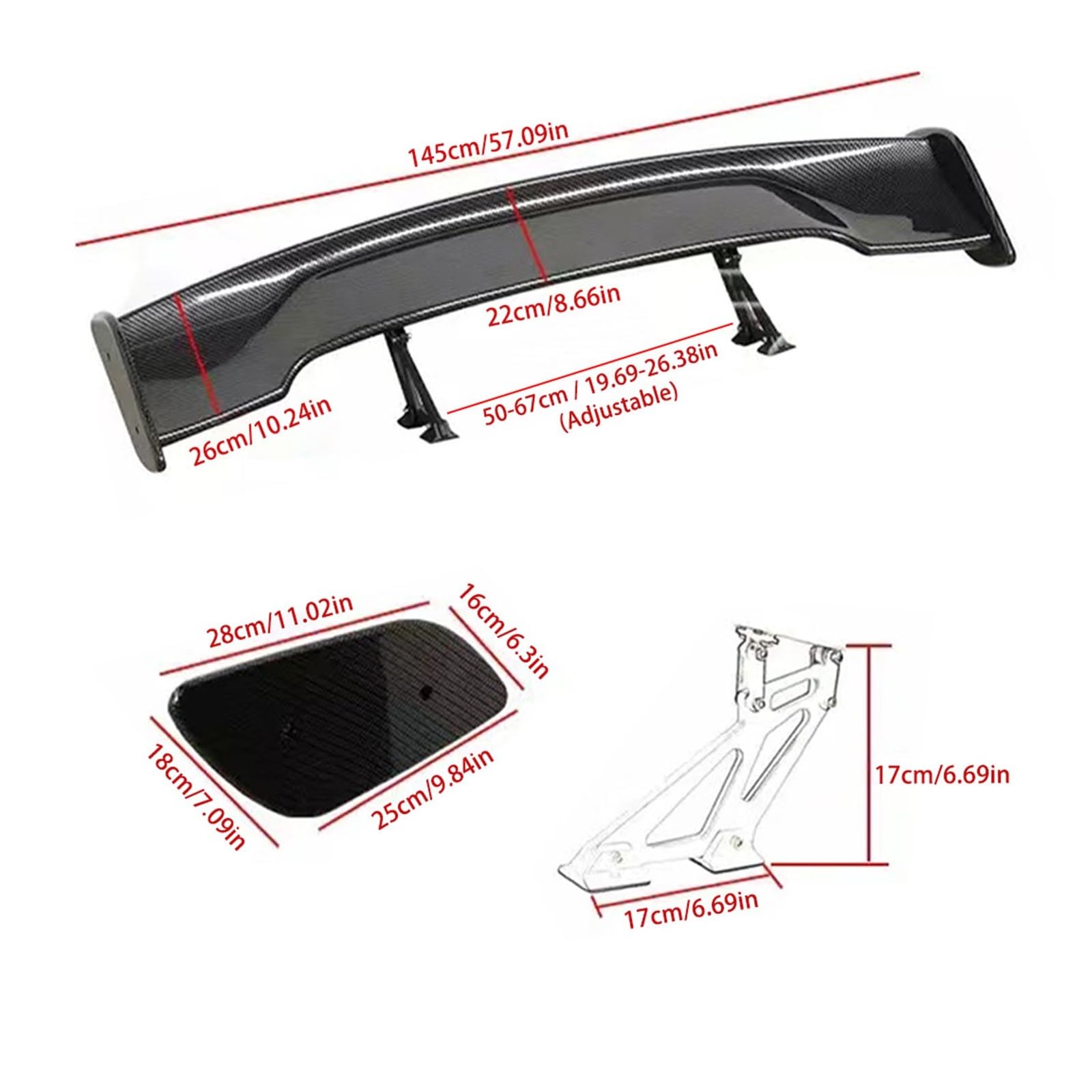 Spoiler Posteriore Dell'ala della Coda Dell'auto RC, Spoiler Posteriore Dell 'ala della Coda Dell'auto RC in Plastica per ZD Racing 1/7 EX07 Accessori per Parti di Aggiornamento Dell'auto RC