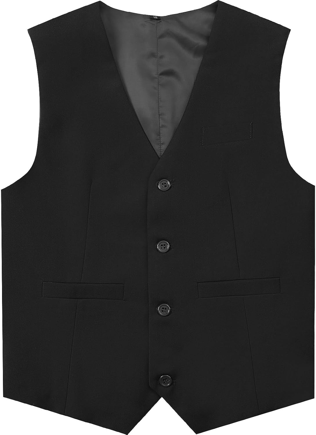 A&J DESIGN Boy's 4 Button Formal Suit Vest Dress Waistcoat with Pockets, Size 6-16 Years