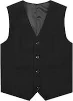 Colete Preto Infantil para Meninos, Ideal para Ternos Formais, Formaturas, Casamentos, Funerais E para Pajem, Tamanho 10.