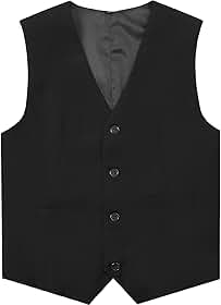 Colete Preto Infantil para Meninos, Ideal para Ternos Formais, Formaturas, Casamentos, Funerais E para Pajem, Tamanho 10.