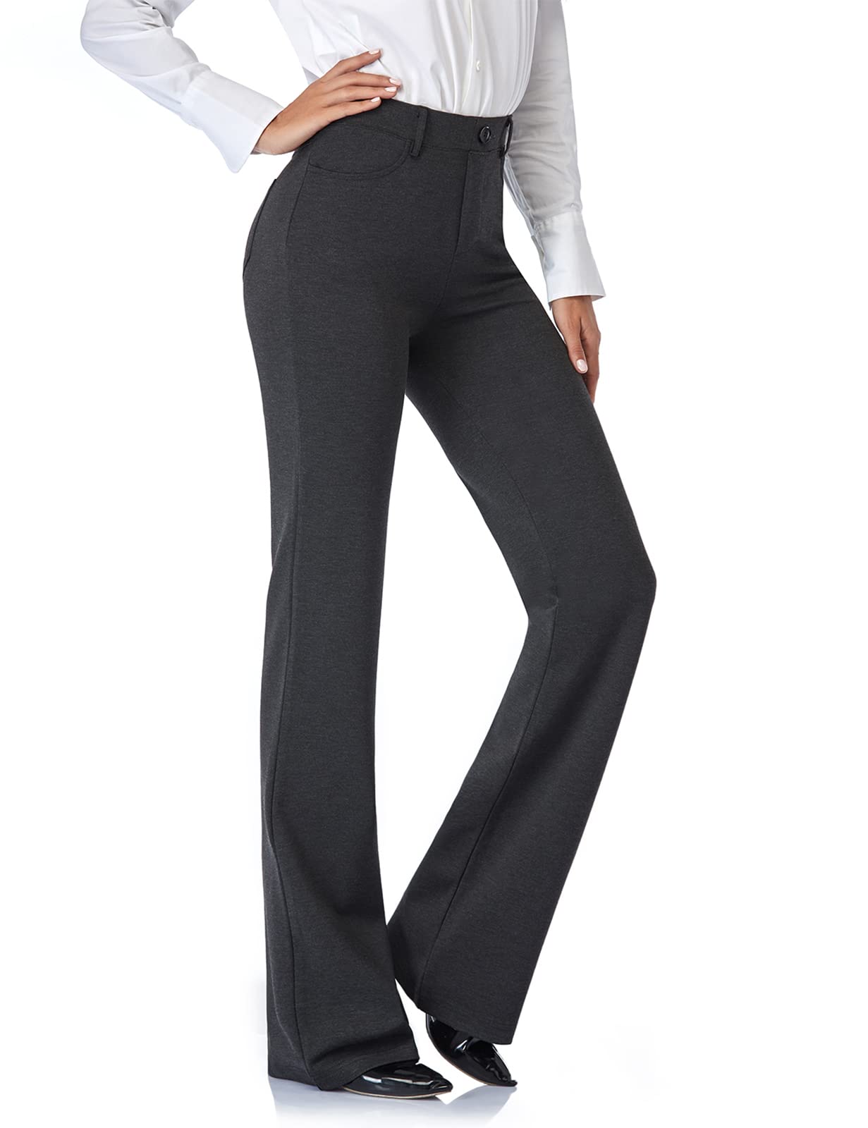 Women's 28''/30''/32''/34'' Stretchy Bootcut Dress Pants with Pockets Tall, Petite, Regular for Office Work Business