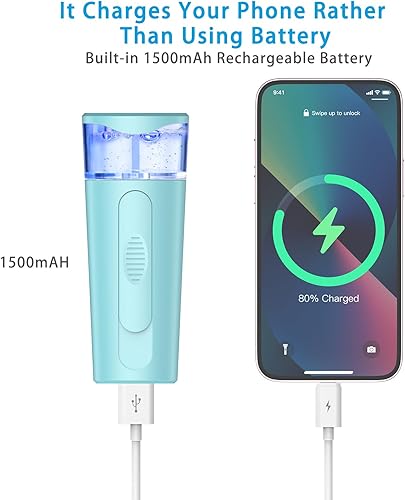 Miniatura 10 de Withthesun Nano Facial Mister Humidificador de atomización Hidratante Cool Mist Vapor facial 0.9 fl oz Tanque de agua visual hidratante e hidratante