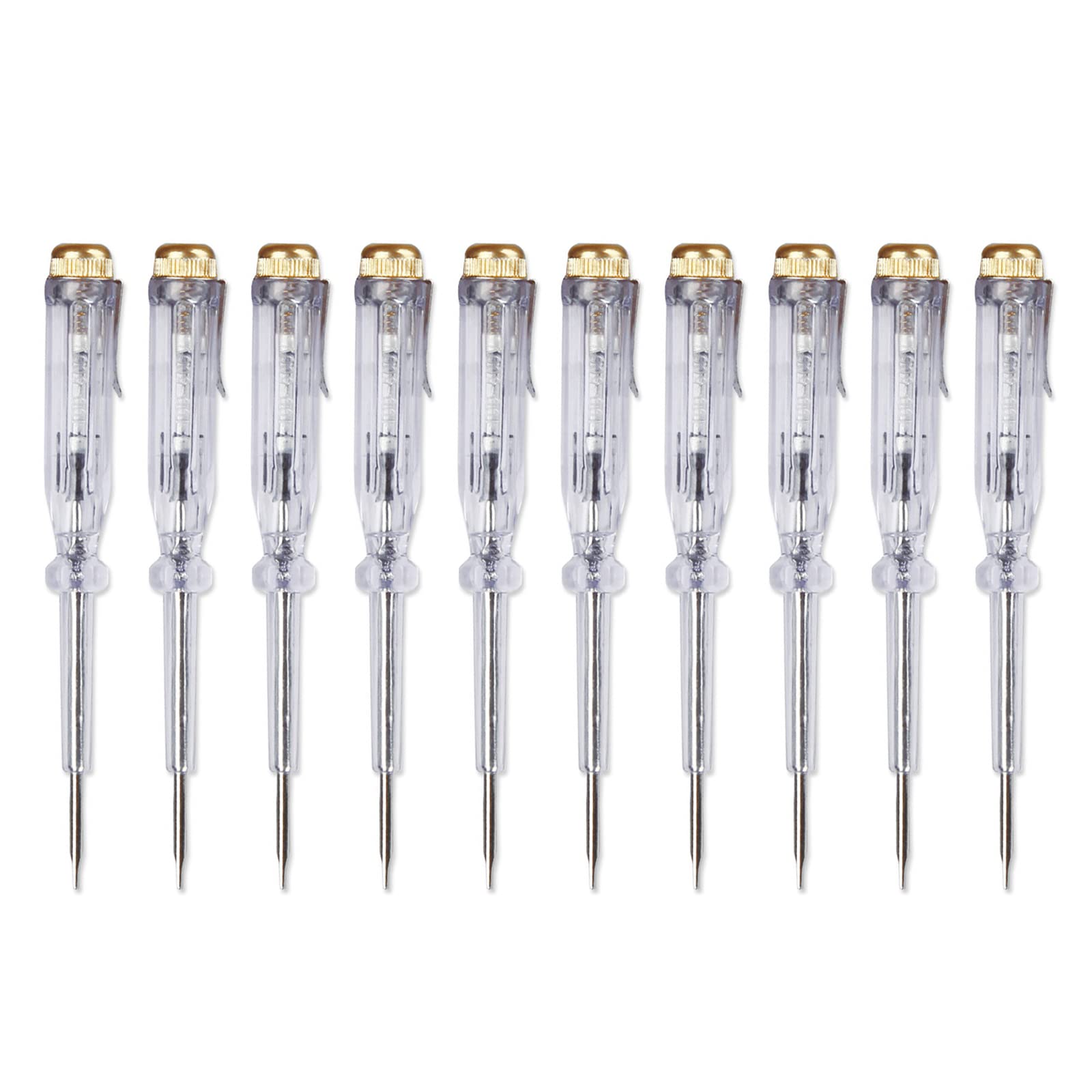 10pcs Current Tester DC100-500V Electrical Tester Induced Electric Pen Detector Screwdriver Test Pen