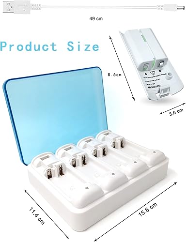 Miniatura 5 de YZgame - Estación de carga de batería para Wii U y Wii, control remoto Wii, base de carga de batería con 4 unidades, batería de 2800 mAh, estación