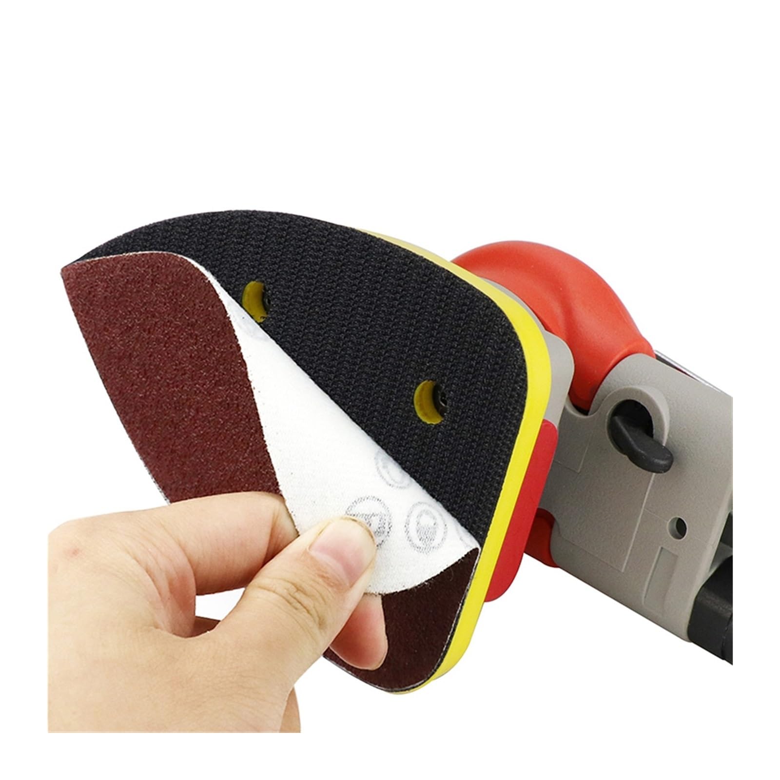 Pneumatische Schleifmaschine Poliermaschine Werkzeug 90 * 130 Dreieck Auto Innensitz Poliermaschine Holzschleifer Poliermaschine,Geringe Vibration(Style 1)