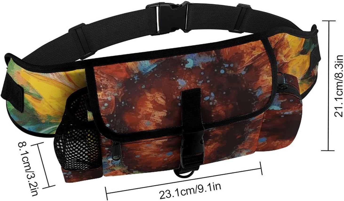 Abstract Sunflower Multicolor Dog Treat Pouch,Easy One-hand Access image 2