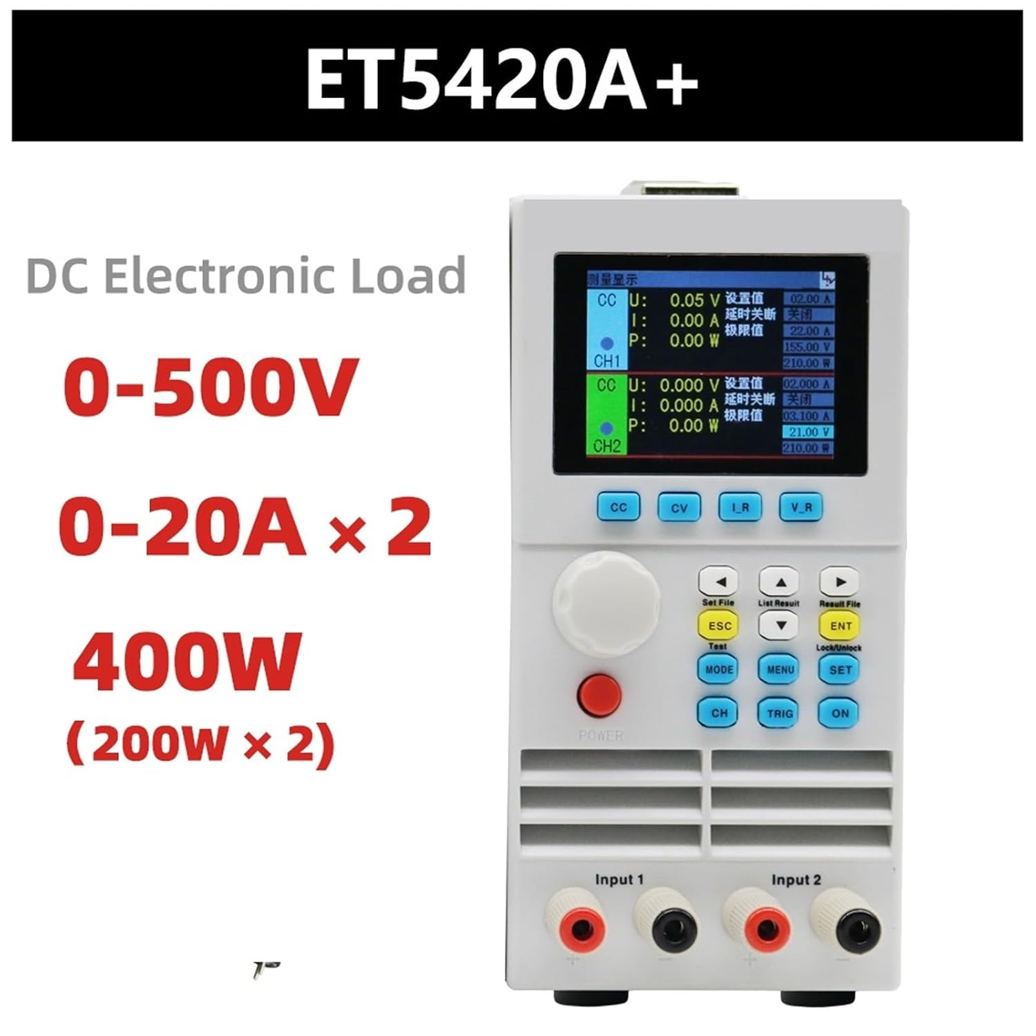 Electronic Load 400W 40A Programmable Electronic Load ET5410A+ ET5420A+ ET5411A+ Digital DC Battery Tester Meter Upgrade(ET5420A)