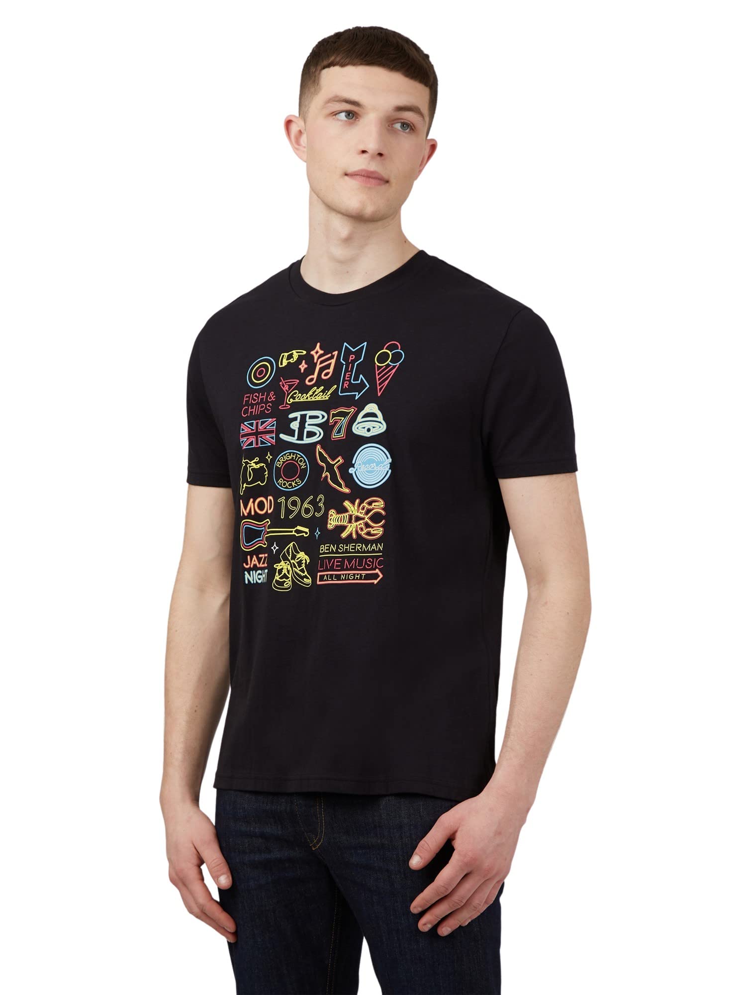 Ben Sherman Night at Brighton Beach Tee Black