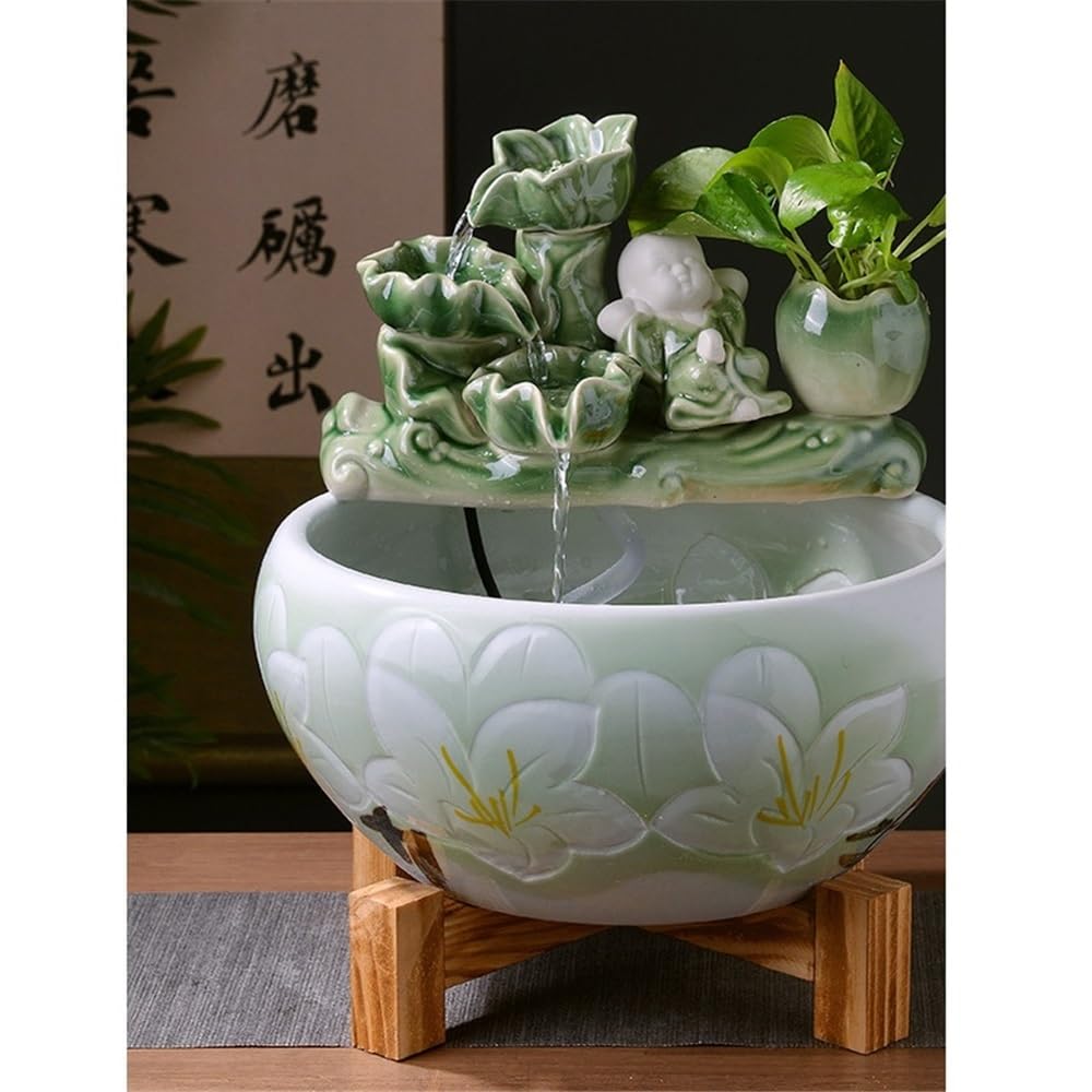Fuente de Mesa Fuente de Escritorio con Cascada Decorativa, Ideal for Sala Estar y Otros Lugares Fuente de Agua Decorativa(XL)