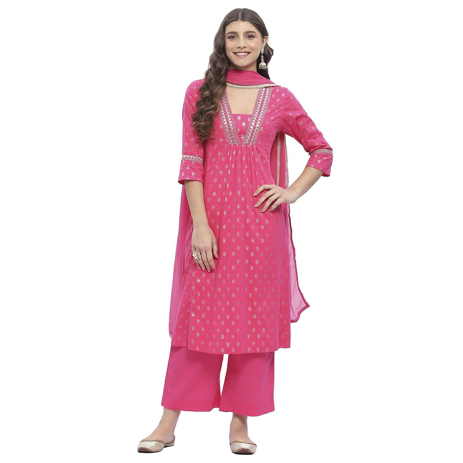 biba Women Cotton Gathered Printed Suit Set-picture-17