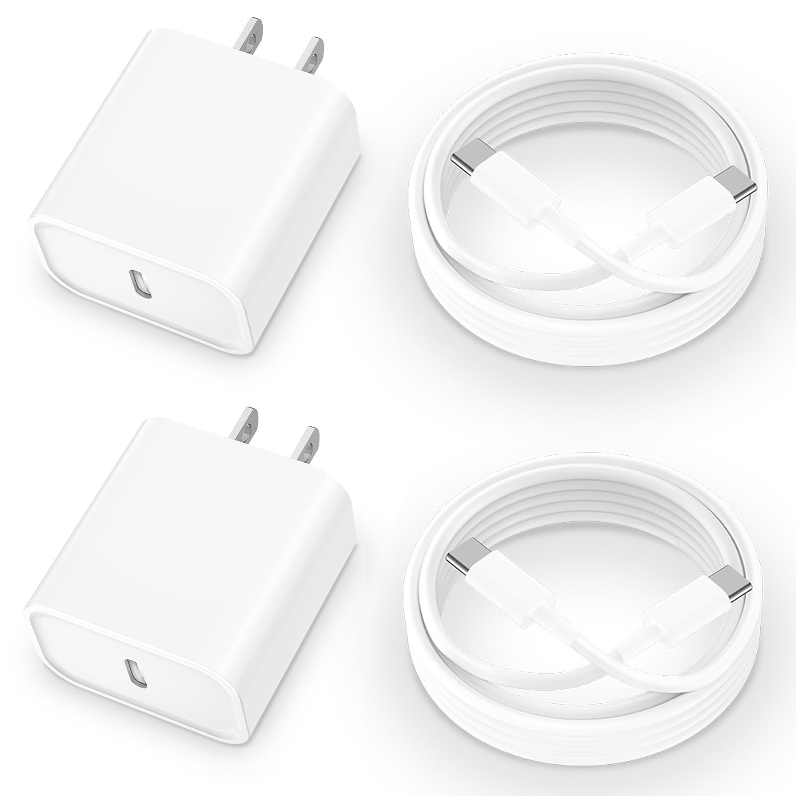 [Apple MFi Certified] iPhone 16 Charger Fast Charging, 20W USB C Fast Charger Block with 2Pack 6ft Long USB C Charging Cable Cord for iPhone 16/16 Pro/16 Pro Max/16 Plus/15 Pro/15 Plus, Airpods, iPad