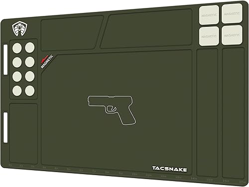 Miniatura 8 de Tacsnake PistolRifle Gun Cleaning Mat, Anti-Slip Rubber Tactical Magnetic Pad, Rubberized Repair Mat for Gun Cleaning Kits
