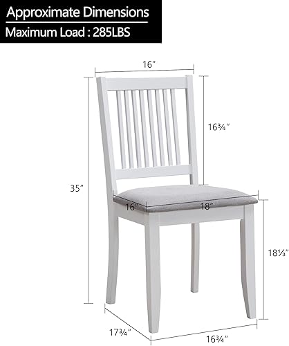 Miniatura 2 de DUHOME Juego de 2 sillas de comedor, sillas de cocina de madera de goma con respaldo, silla de comedor, sillas de tela sin brazos para sala de