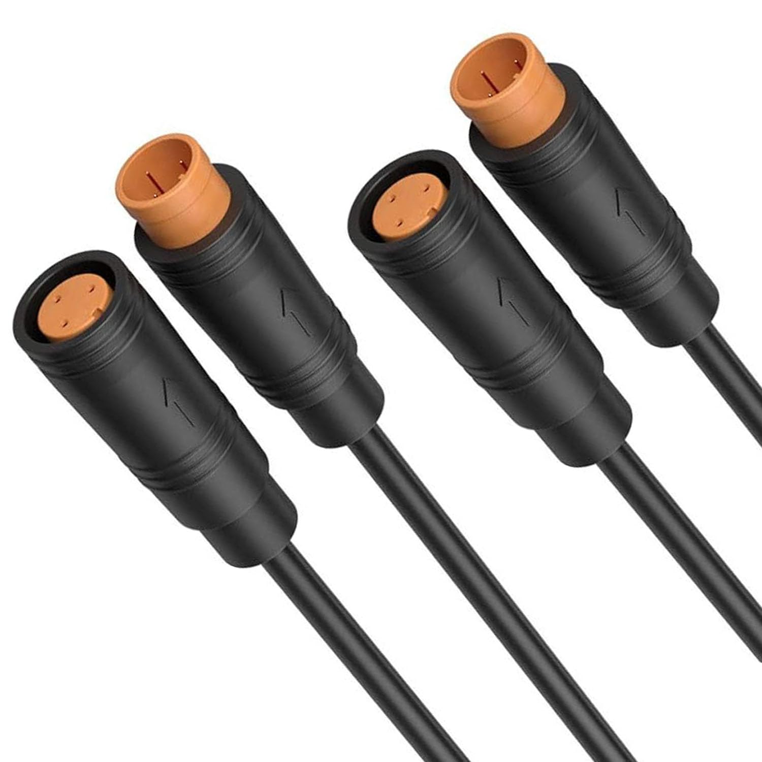RUNCCI-YUN 2 Pairs Waterproof Julet 3 Pin Ebike Extension Cable Connector for e-bikes male and female plug wire,3 pin cable connector for electric bike light,DIY Bike Projects(20 cm)