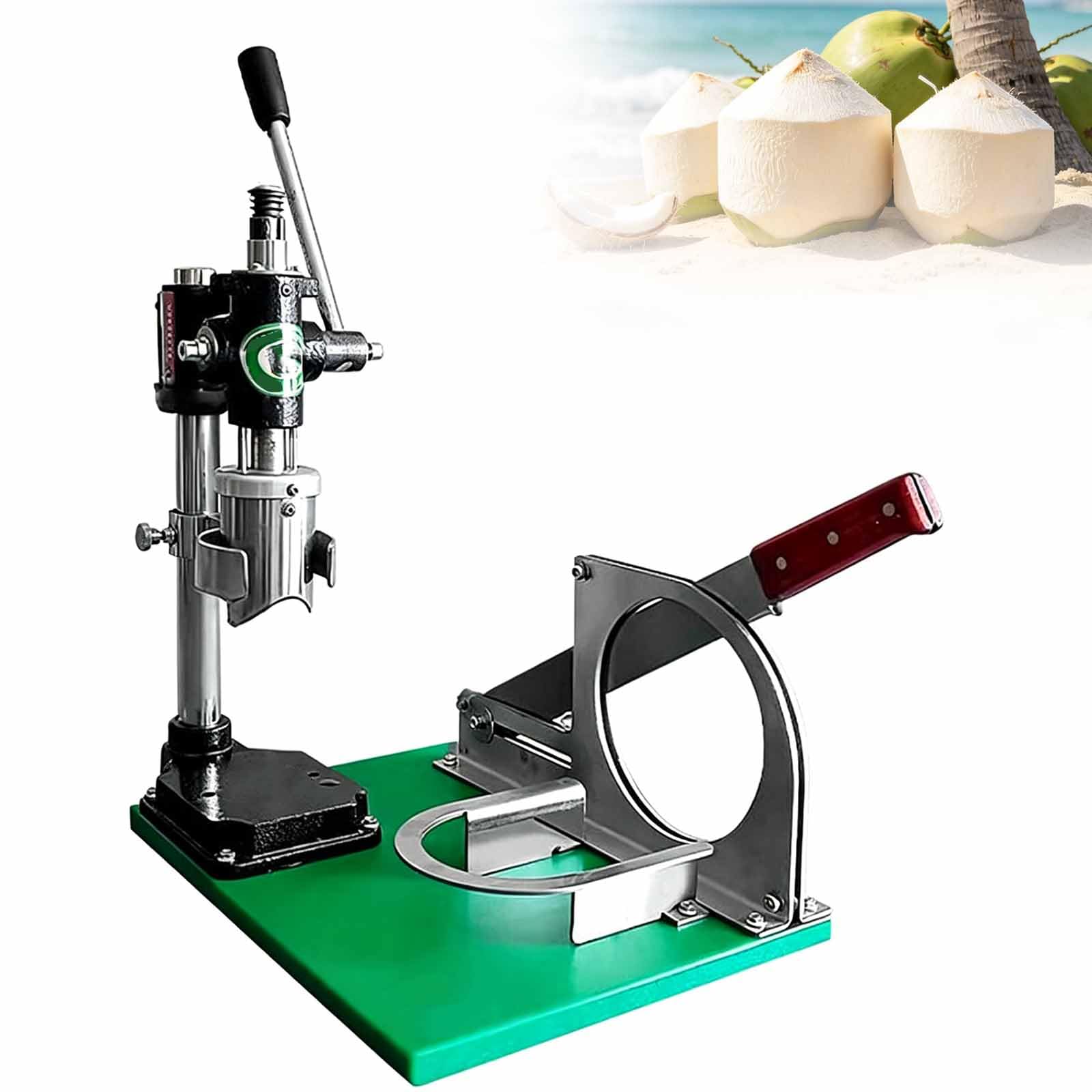 ERICAT Commercial Home Coconut Peeling Cutting Machine, Stainless Steel Manual Coconut Opener Machine, Efficiency Opening & Safe Stable, Adjustable Bracket, Precise & Easily Cutting, for Home