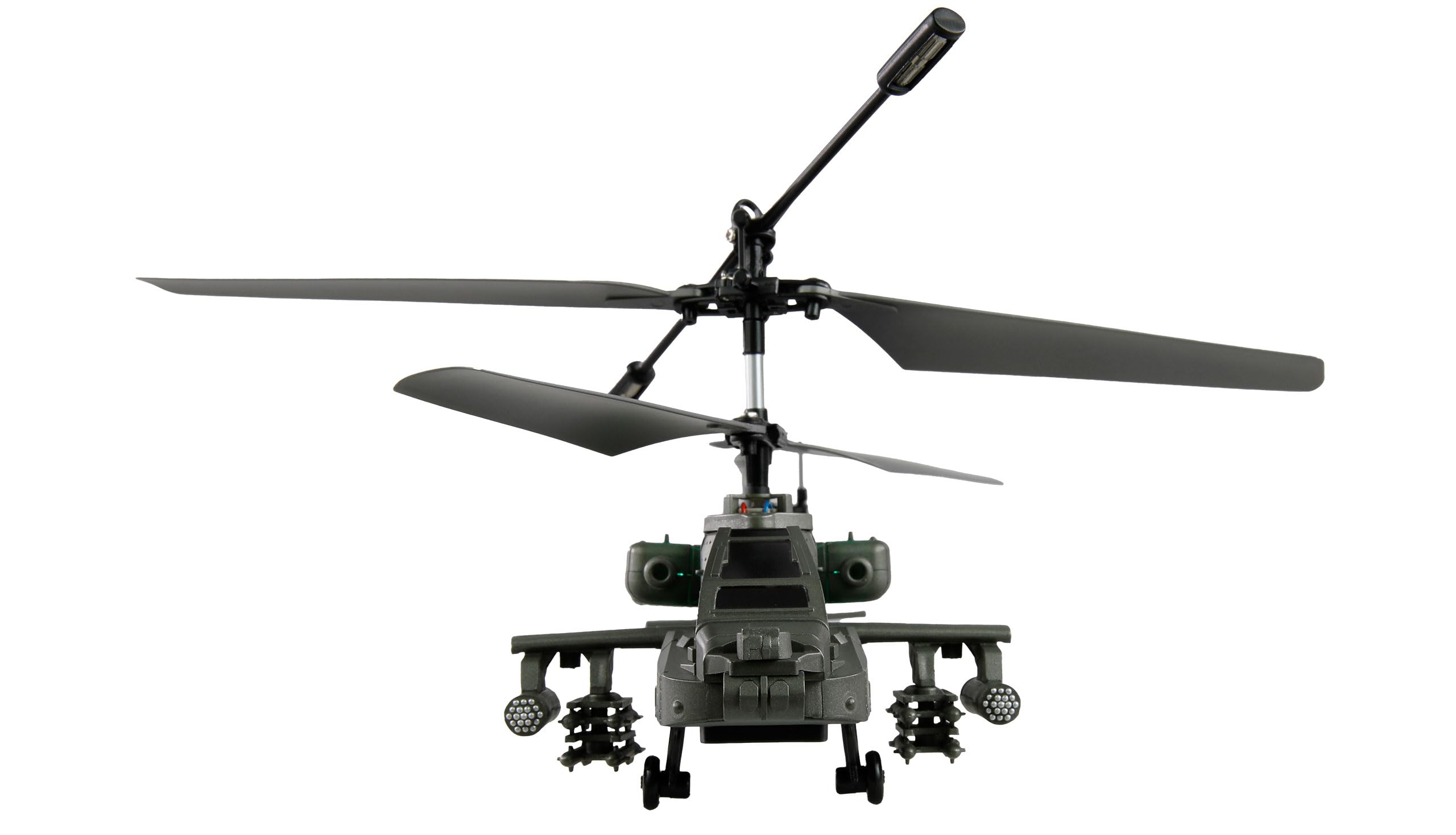 Apache AH-64 Elicottero coassiale a 3,5 canali RTF con telecomando, batteria, cavo di ricarica, 250 mm, verde scuro