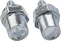 Vista 2 de Ampper Postes de carga de terminal de batería de zinc macho de rosca M8, adaptador de poste de batería M8 (+/-) para extensión, paquete de 2