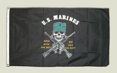 Digni® Drapeau USA Etats-Unis US Marine Corps Mess with The Best 90 x 150 cm