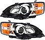 Gold Shrine For Subaru Legacy Headlights Lamps Set 2005 Halogen Black Trim Driver and Passenger Side