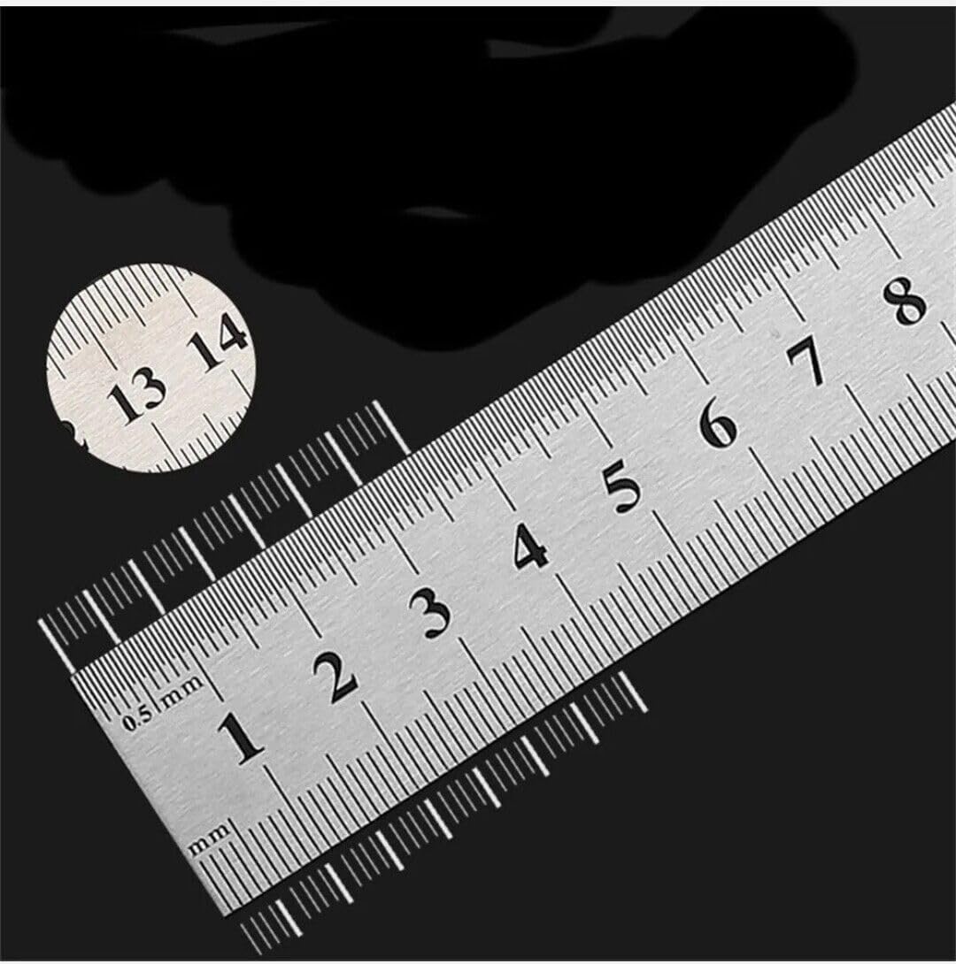 Righello in Acciaio Inossidabile, Spessore 1mm per Ufficio/Ingegneria/Casa/Insegnamento (1 pzzzi set 100 cm)