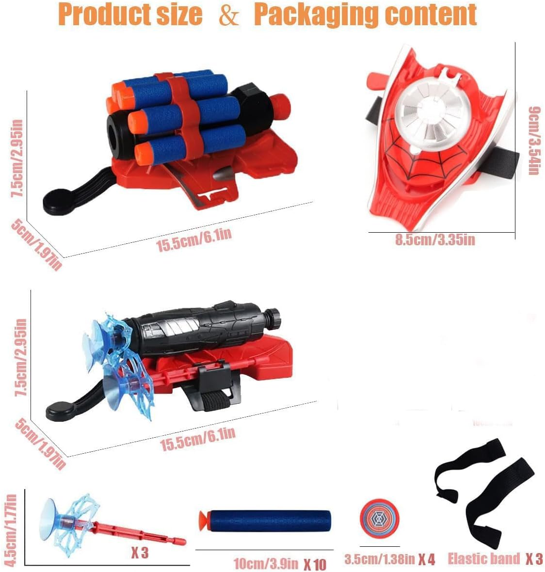 4 Pack Spider Web Shooters Hero Launcher Wrist Toy Set, Educational Toy Set for Boys Age 4-8，Hero Cosplay Gloves with Wrist Toy Funny Decorate Kids - Image 2