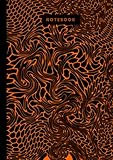 A4 Notebook 106 pages - Twisted Beehive - Orange on Black: All 106 pages are blank lined paper. High quality gloss cover by Elizabeth Banks