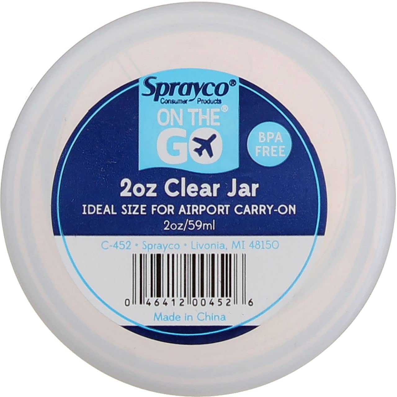 Sprayco C-452 2 Oz Creme Jar Assorted Colors