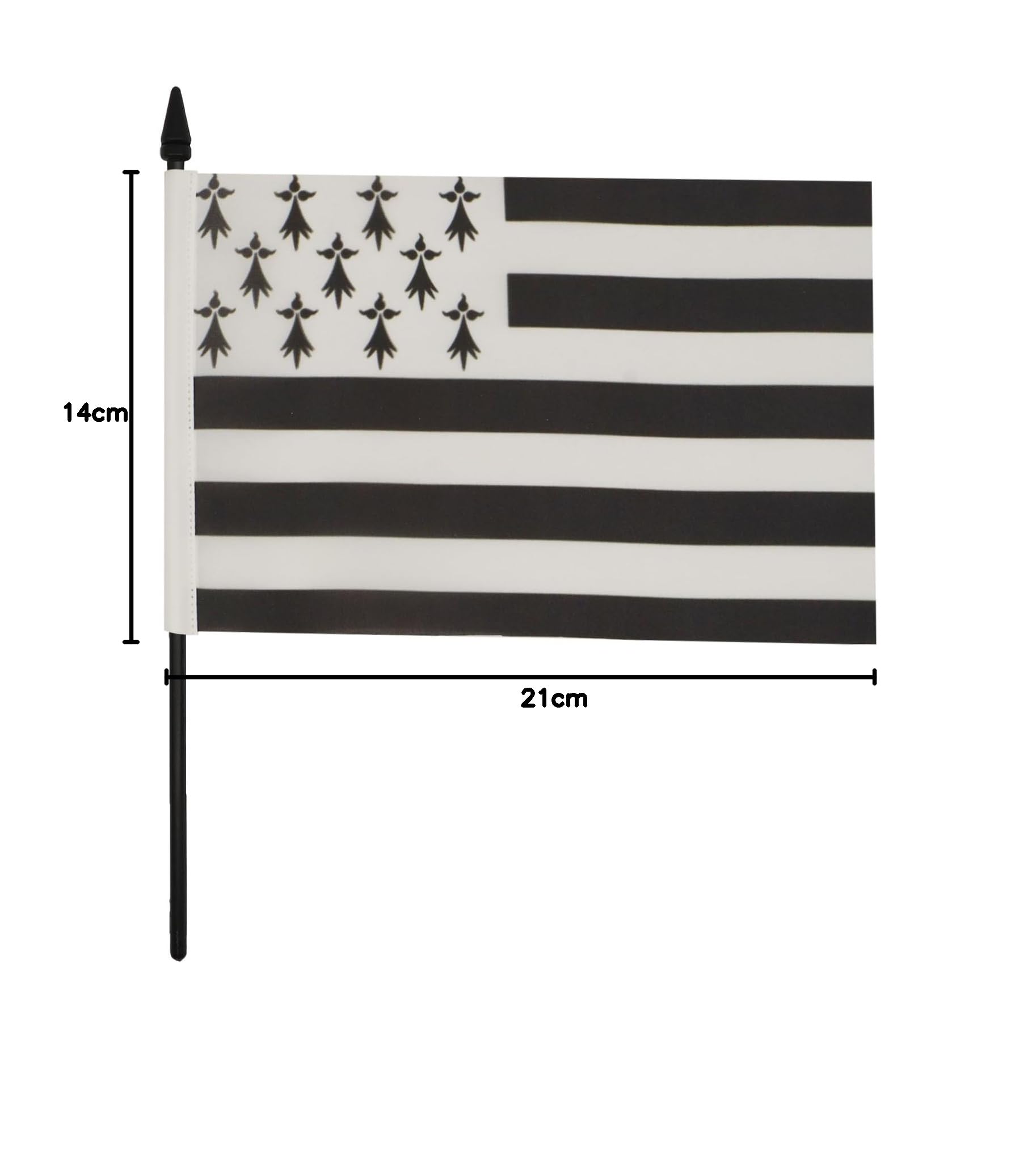 AZ FLAG Drapeau De Table Bretagne Alternatif 21x14 cm Petit Drapeau Breton De Bureau 100% Polyester