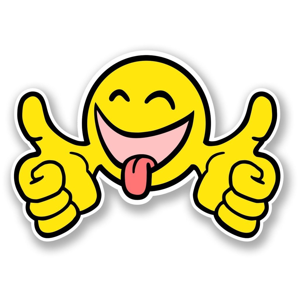 Destinationvinyl 2 X 25Cm/250Mm Smiley Thumbs Up Face Window Cling Sticker Car Van Campervan Glass #5798