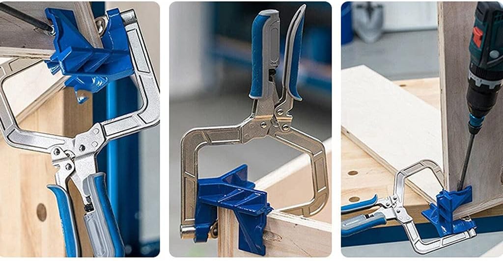 1pcs Auto-adjustable 90 Degree Right Angle Clip Clamp Woodworking Quick Pliers Picture Frame Corner Hand Tool