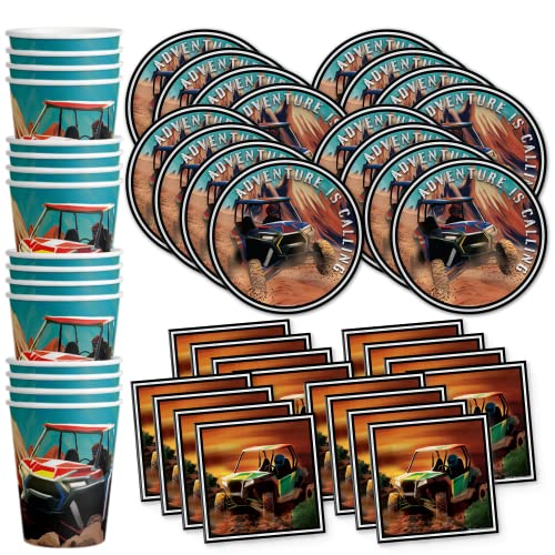 ATV Birthday Party Supplies Set - 4 Wheeler Birthday Party - Offroad Party Supplies - Racing...