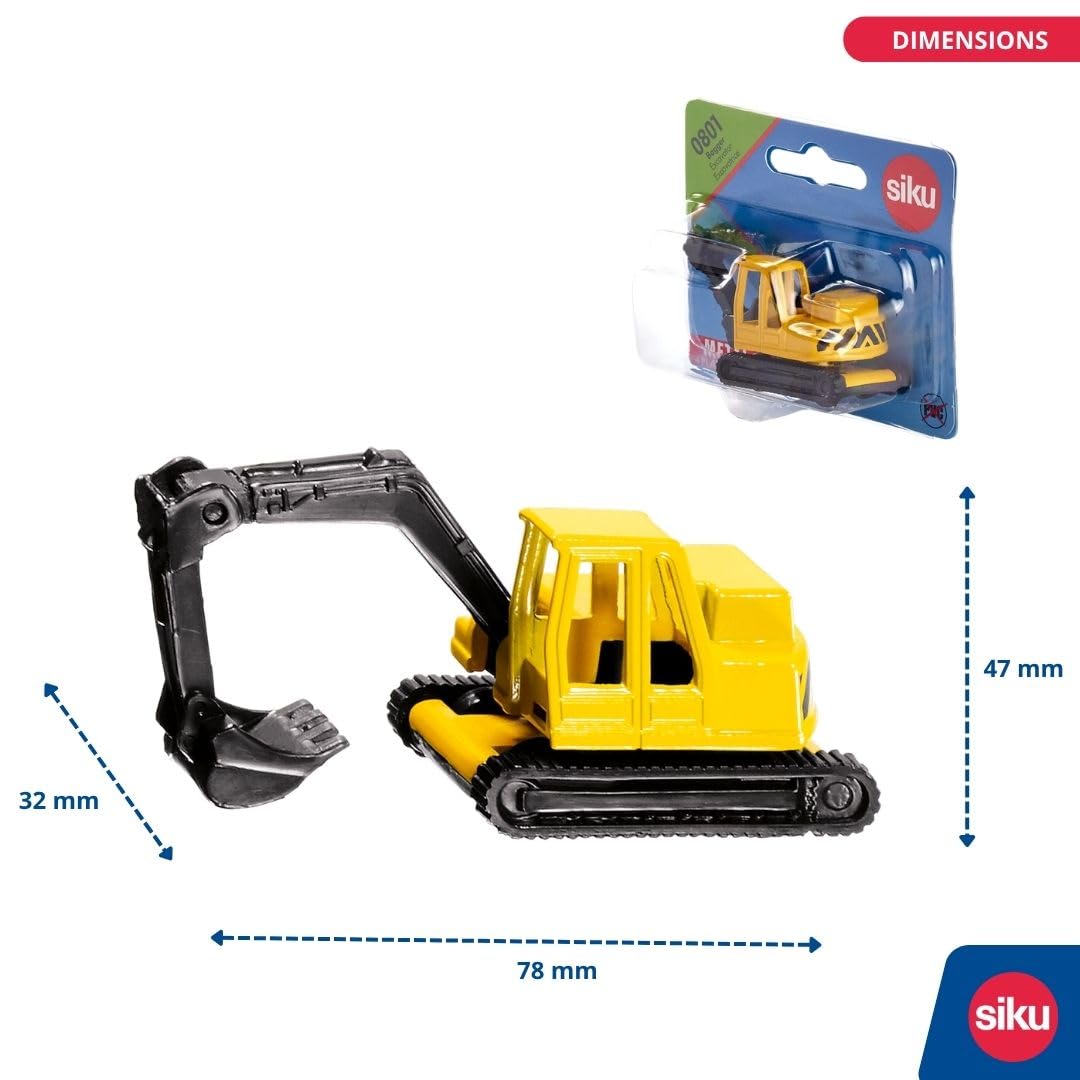 Amazon.com: Siku Excavator 0801 | Diecast Metal & Plastic Toy