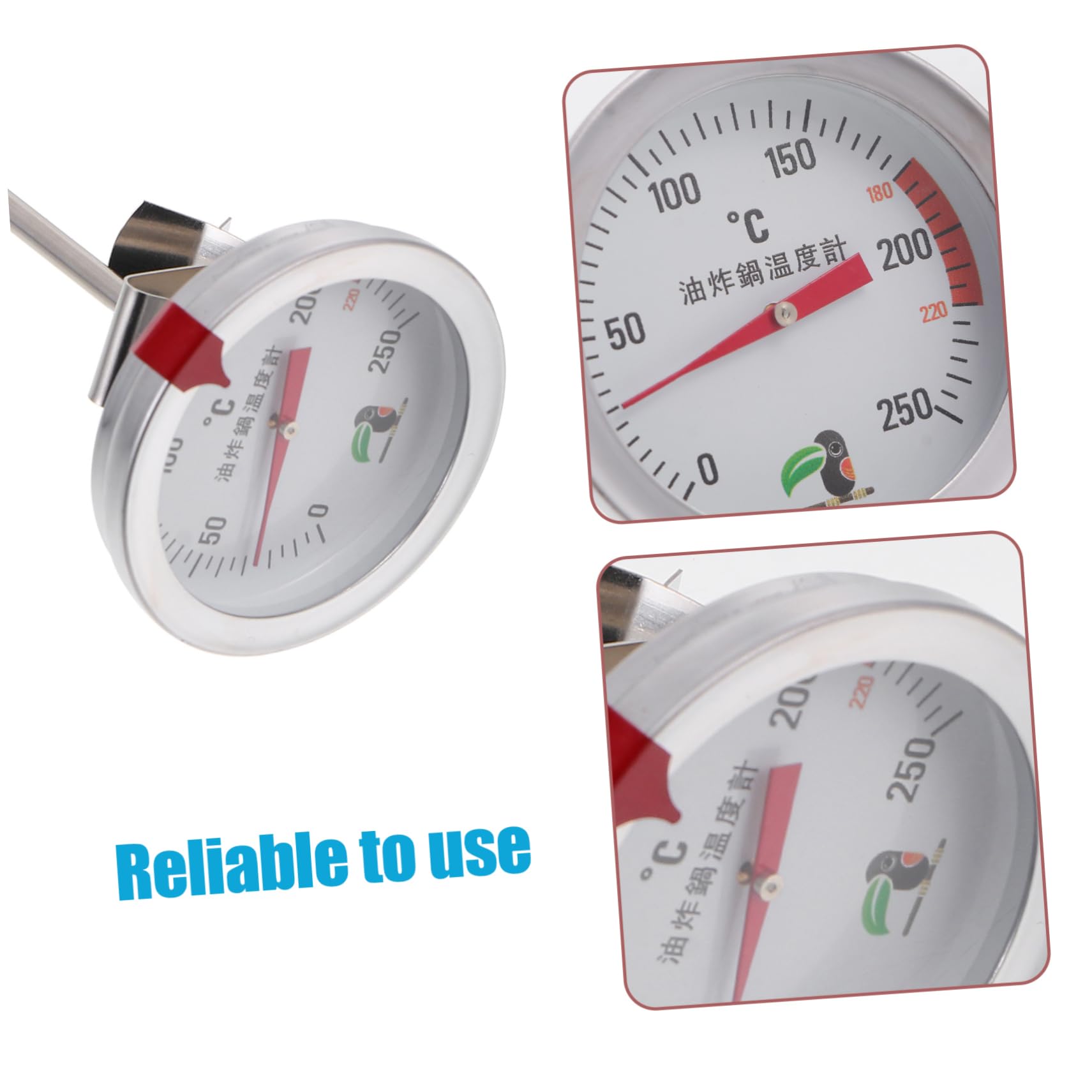 ABOOFAN 4 Piezas Sonda Medidor De Temperatura De Aceite Tipo De Sonda Termómetro De Alimentos Termómetro De Alimentos De Acero Inoxidable De Alta Temperatura Herramienta De