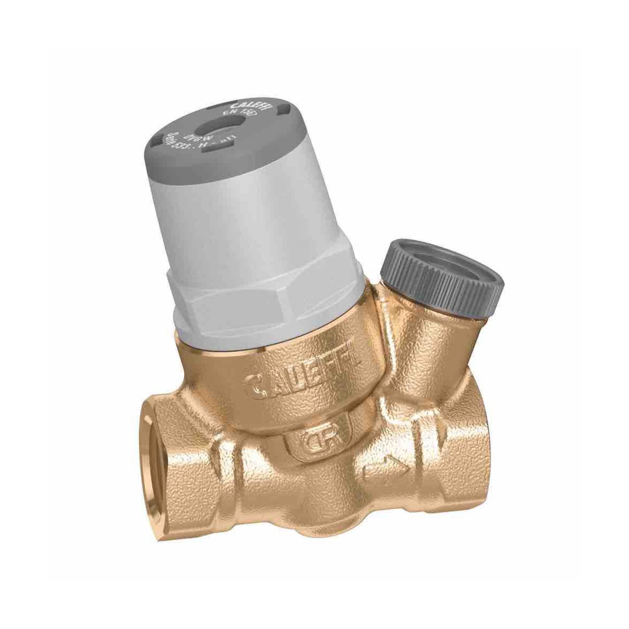 CALEFFI reduktor ciśnienia z mikrofazy 3/8" do 80°C, zakres regulacji ciśnienia od 0,8 do 4 bar (bez manometru)