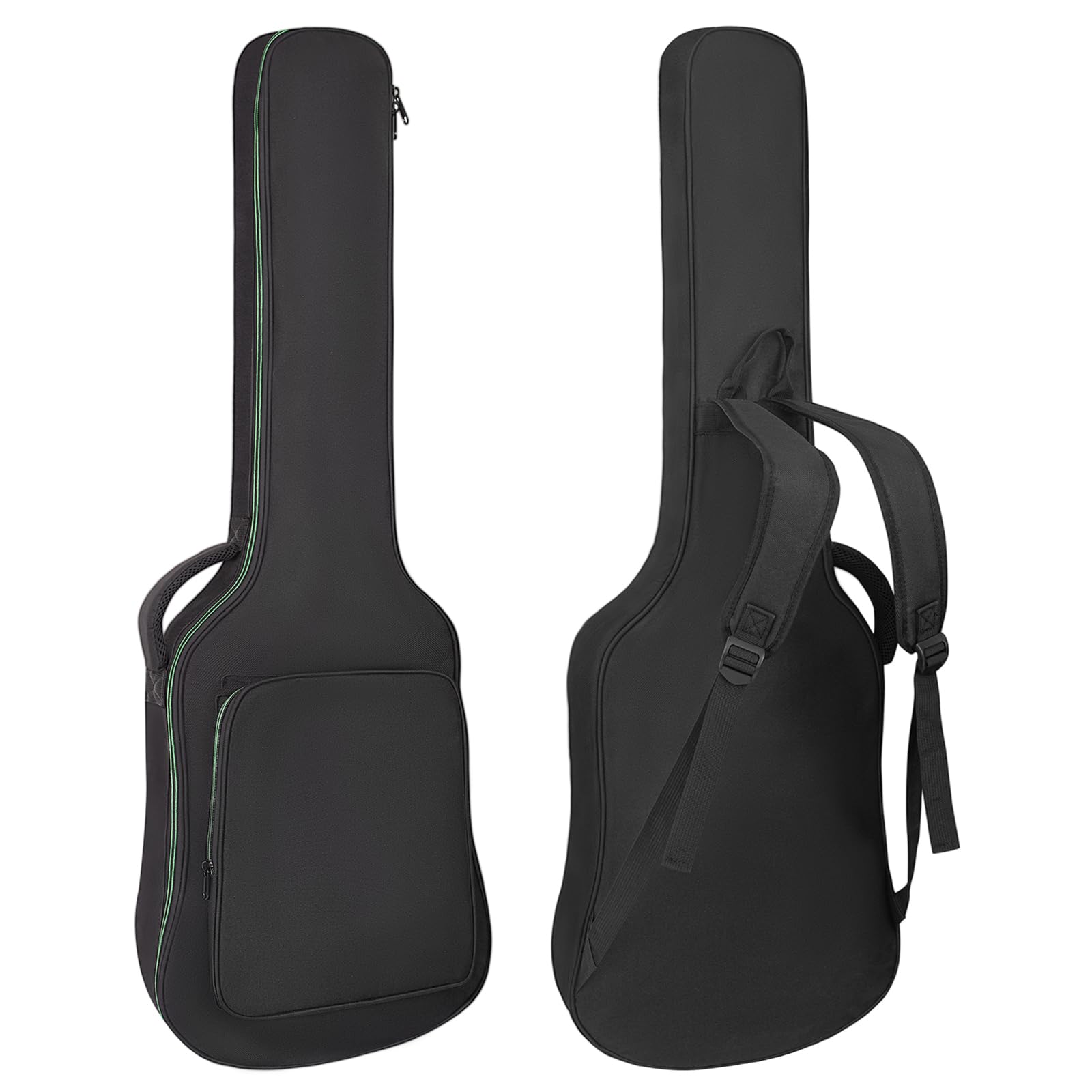 Electric Guitar Bag 7MM Soft Padded Electric Guitar Case 39 Inch Gig Bag Backpack with Back Hanger Loop and Shoulder Strap, Green Zipper