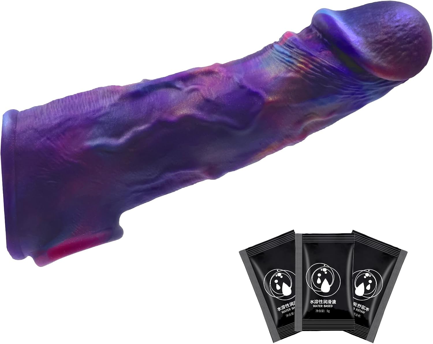 Reusable Penis Sleeve with Cock Ring Sex Toy Penis Extender Penis Enlarger Penis Pump Enlargement Adult Sex Toys for Men Couples