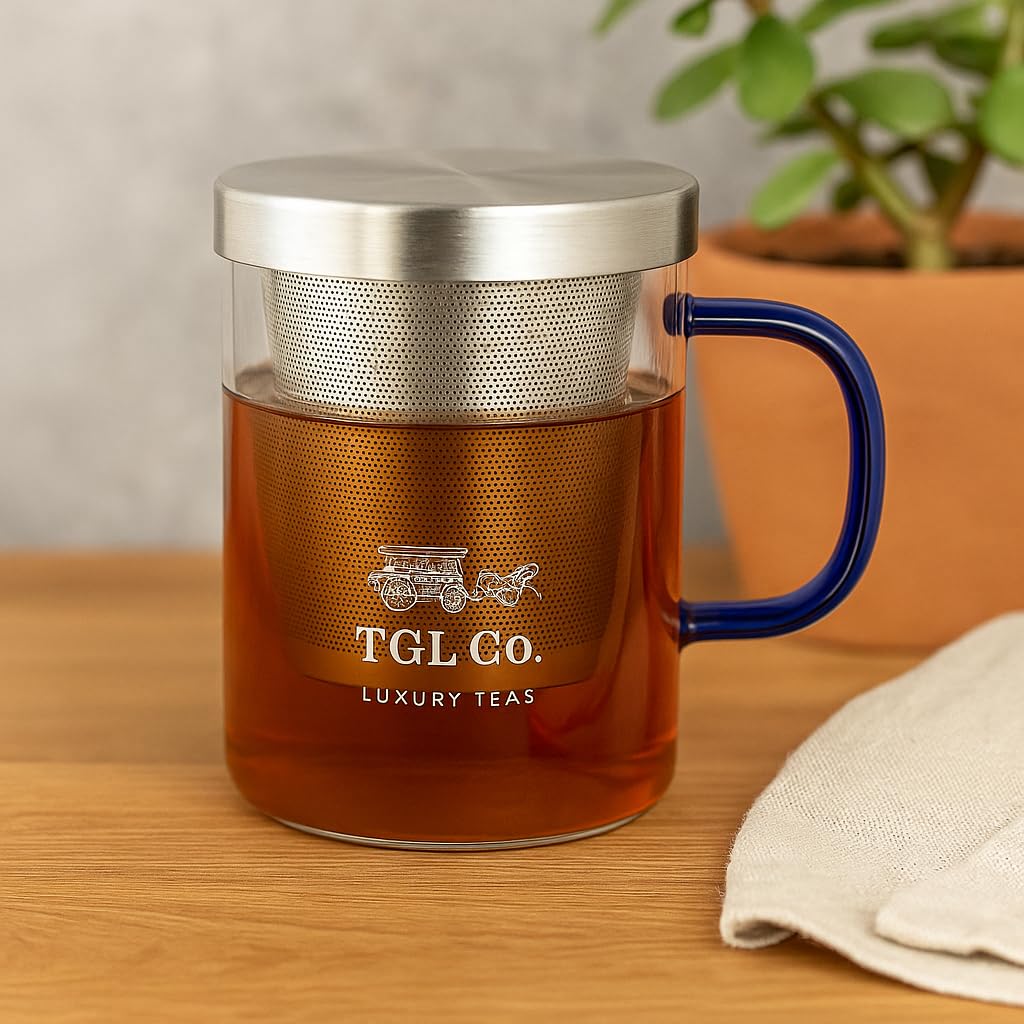 Sponsored Ad - Glass Tea Mug with Steel Infuser (500Ml) | Silver Lid | Heat-Resistant Borosilicate | Loose Leaf & Herbal Tea Brewer | Dual-Purpose Glass Lid | Elegant & Durable Design