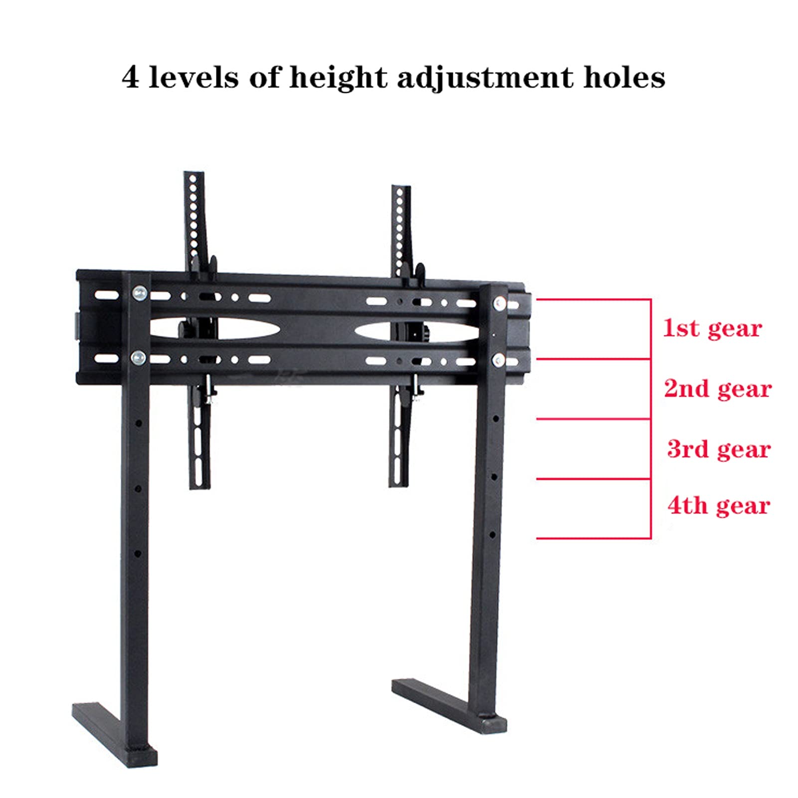 TV Stand 37 "-75" TV LCD Universale Desktop Base Desktop Black Punch Desktop Desktop TV Stand Rugged Steel Base TV con Supporto con Altezza Regolabile e inclinazione .per casa, Ufficio