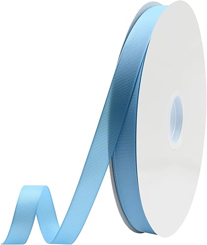 Maclemon Cinta de grogrén de niebla azul de 58 pulgadas x 100 yardas para manualidades, lazos para el cabello, envoltorios de regalos, artes,